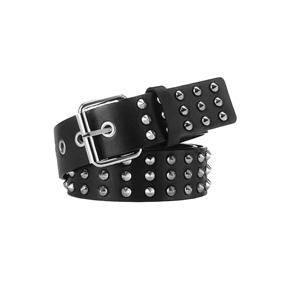 Men’s Punk Metal Rivet Geniune Leather Belt – The Leather Street