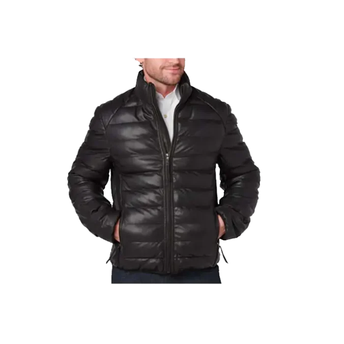 puffer jacket puffer leather jacket black puffer jacket