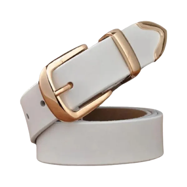 Women's Leather Belt Retro Golden Pin Buckle Waistband Leather Belt