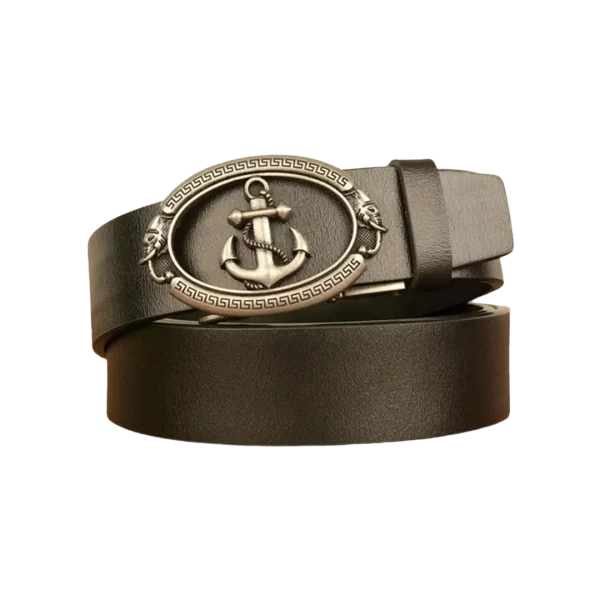 Retro Cowhide Men's Genuine Leather Belt With Gold Buckle - Image 2