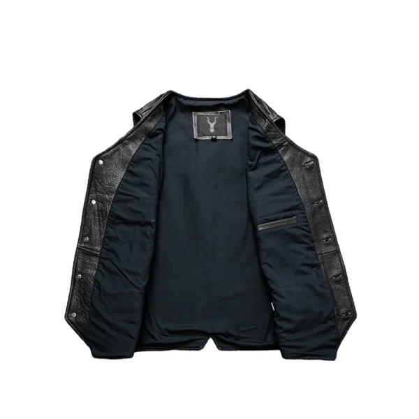 Tan Dye Leather Vest - Image 2