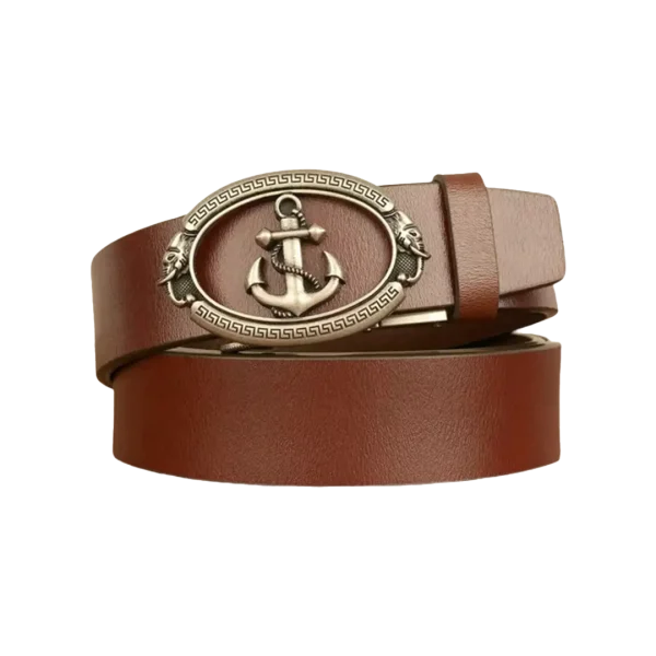 Retro Cowhide Men's Genuine Leather Belt With Gold Buckle