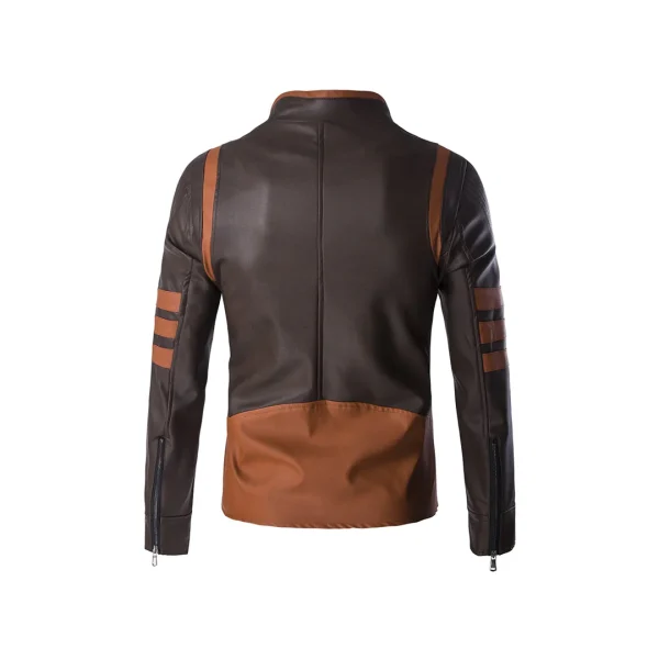 Men's Wolverines Cosplay Original Leather Moto Jacket - Image 2