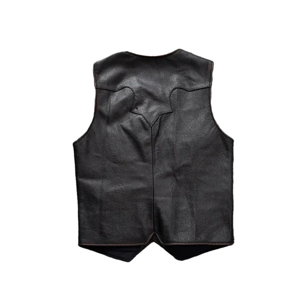 Tan Dye Leather Vest - Image 3