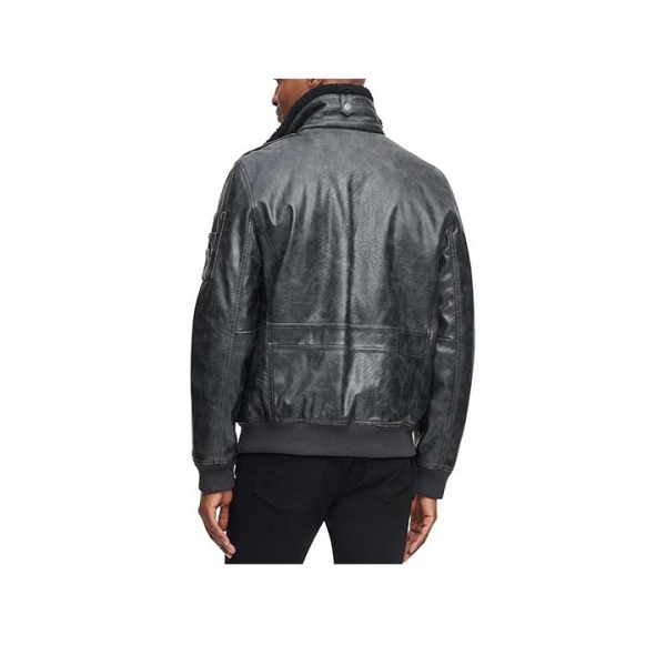 Aero Leather Bomber Jacket - Image 3