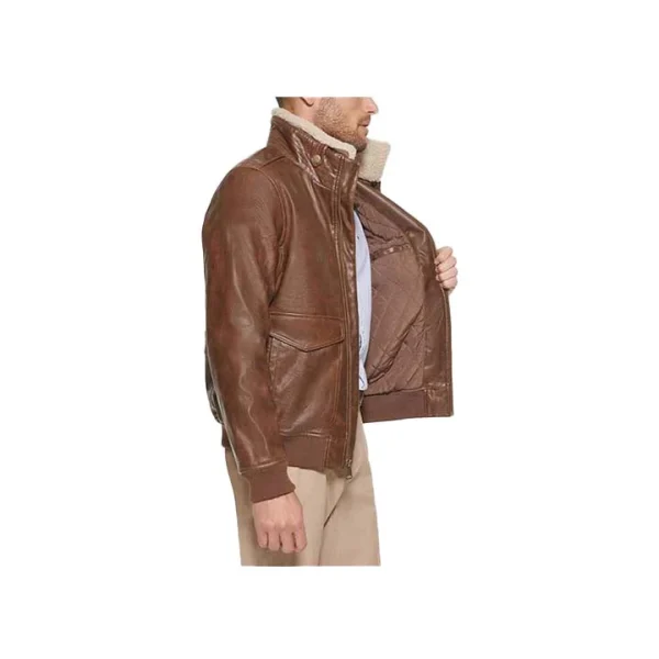 Aero Leather Bomber Jacket - Image 6