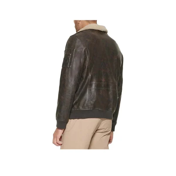 Aero Leather Bomber Jacket - Image 9
