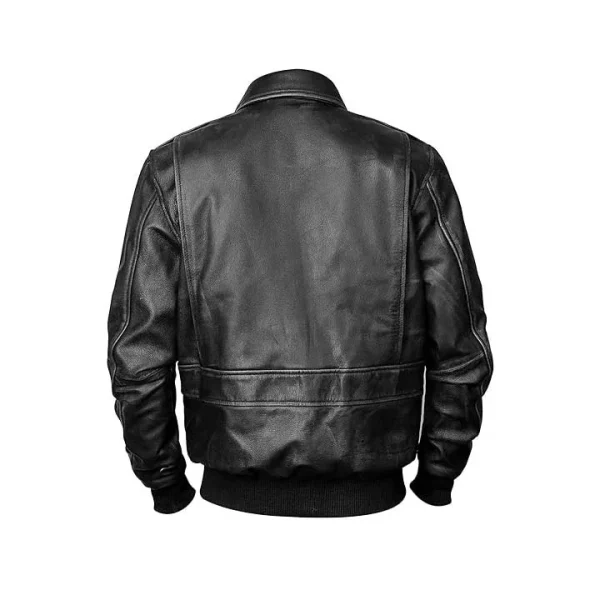 A-2 Flight Coffee Leather Bomber Jacket - Image 12