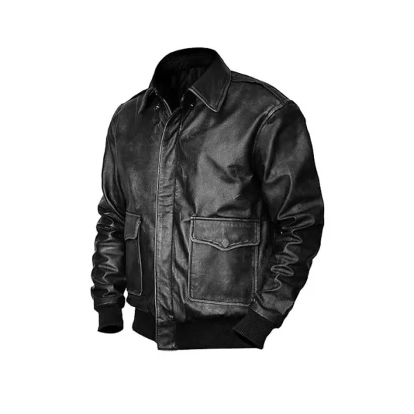 A-2 Flight Coffee Leather Bomber Jacket - Image 11
