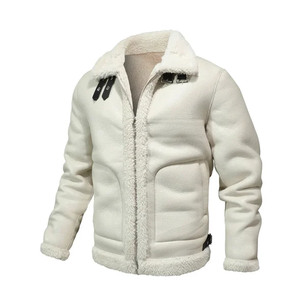 Men's Shearling Winter Original Leather Jacket - Image 5