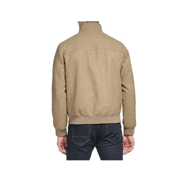 Urbanite Beige Suede Bomber Jacket - Image 4