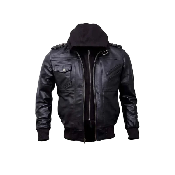 Guerrilla Leather Bomber Jacket - Image 3