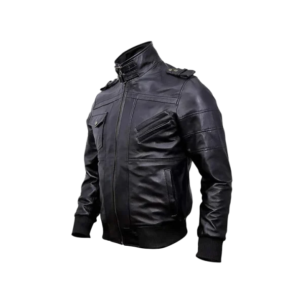 Guerrilla Leather Bomber Jacket - Image 2