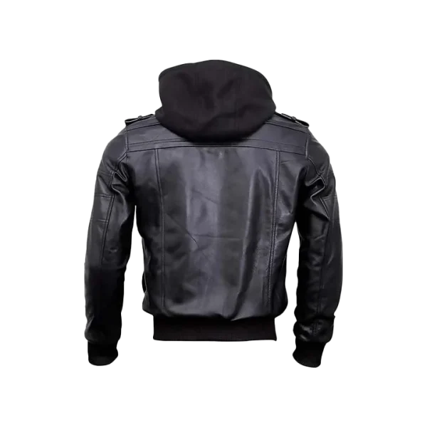 Guerrilla Leather Bomber Jacket - Image 4