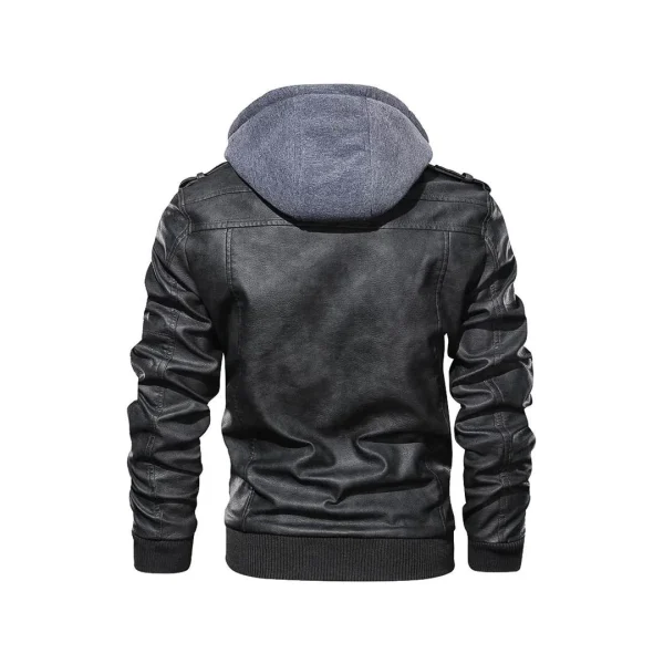 Guerrilla Original Leather Jacket with Hood - Image 2