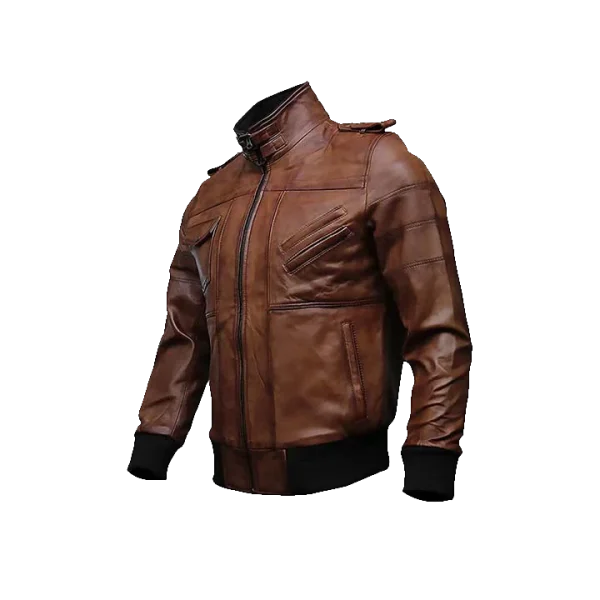 Guerrilla Leather Bomber Jacket - Image 6