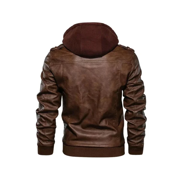 Guerrilla Original Leather Jacket with Hood - Image 4