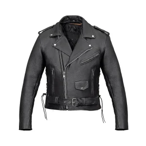 Side Laces Belted Moto Jacket