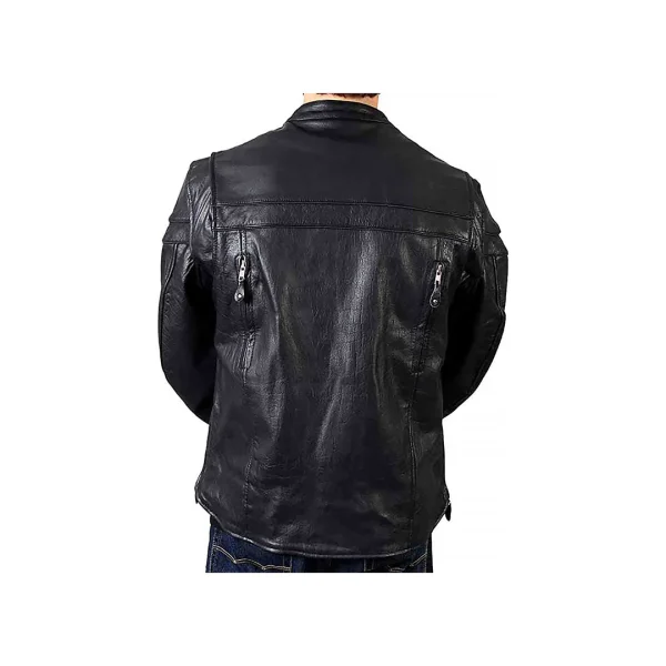 Cuffs Zipper Quilted Lining Moto Jacket - Image 2