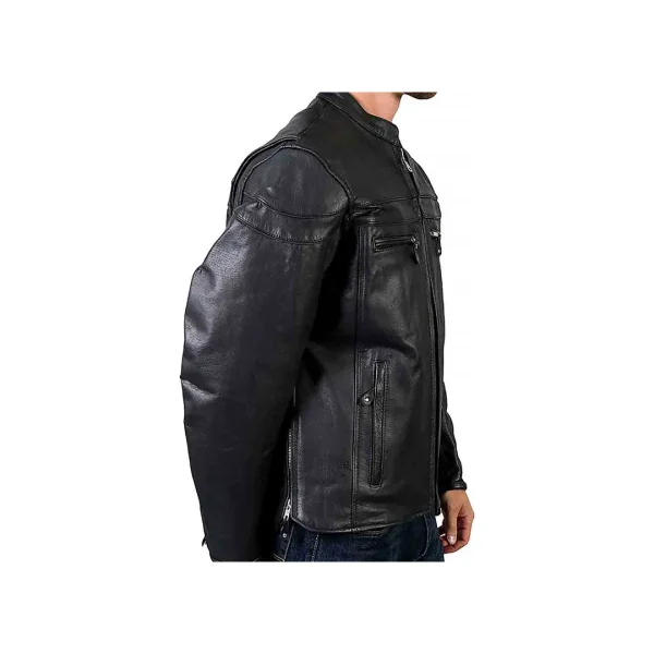 Cuffs Zipper Quilted Lining Moto Jacket - Image 3
