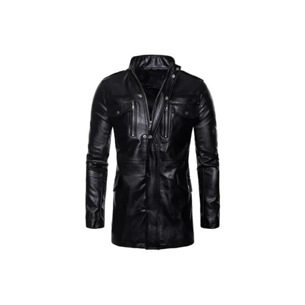Men's Luxury Moto Real Leather Coat - Image 3