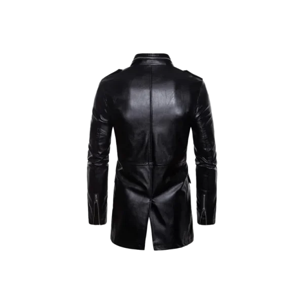 Men's Luxury Moto Real Leather Coat - Image 4