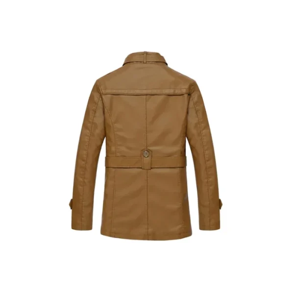 Men's Autumn Stylish Leather Coat - Image 4