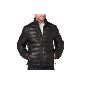 Quilted Leather Puffer Jacket
