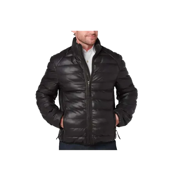 Quilted Leather Puffer Jacket