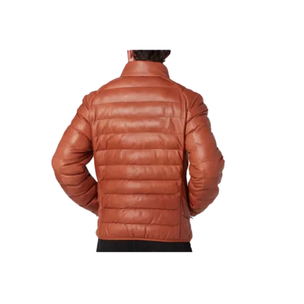 Quilted Leather Puffer Jacket - Image 4