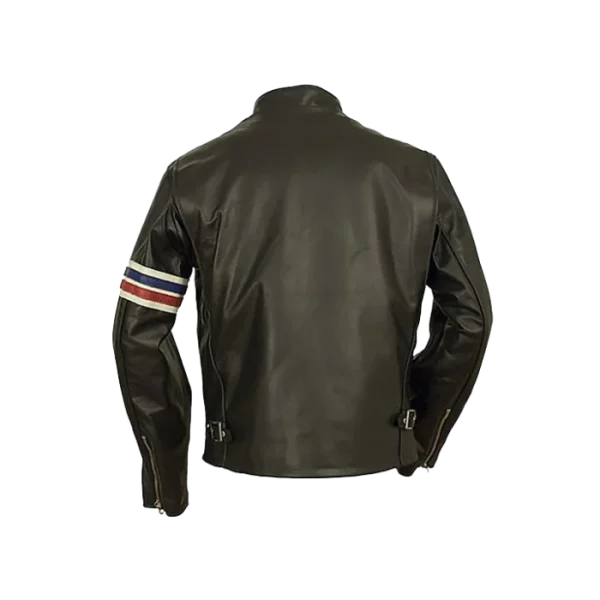 Men's Vertical Striped Motorcycle Jacket - Image 3