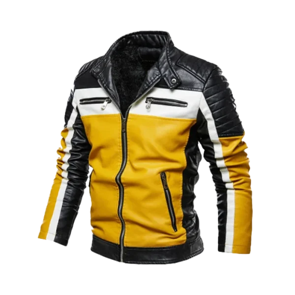 Men's Slim Fit Original Leather Moto Jacket - Image 3