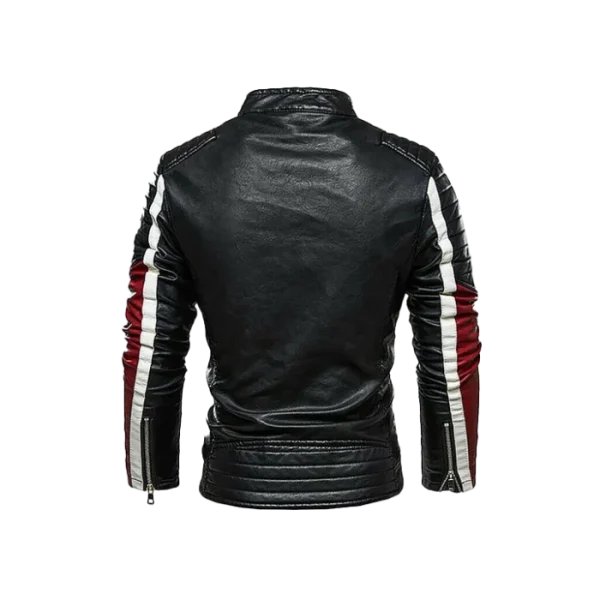 Men's Slim Fit Original Leather Moto Jacket - Image 4