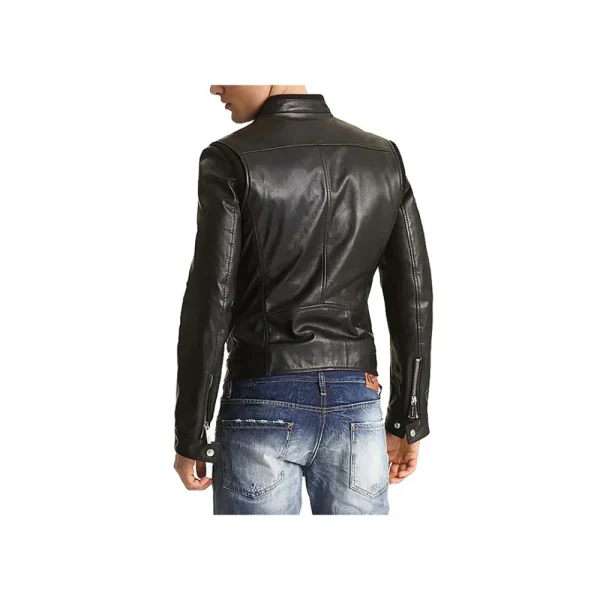 Men's Slim Fit Moto zipper Leather Jacket - Image 2