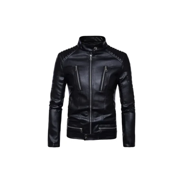 Mens Classic Stylish Original Leather With Cross Zip Jacket