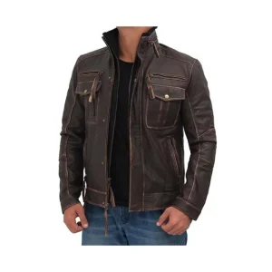 Men's Vintage Moto Genuine Leather Jacket