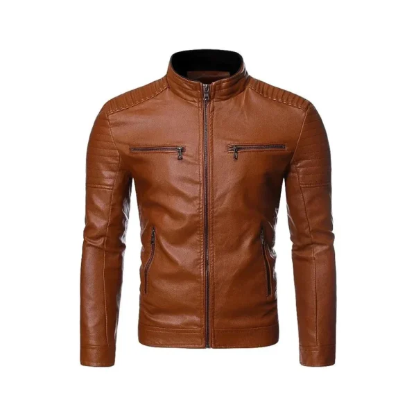 Austin Men's Slim Fit Original Leather Jacket - Image 4