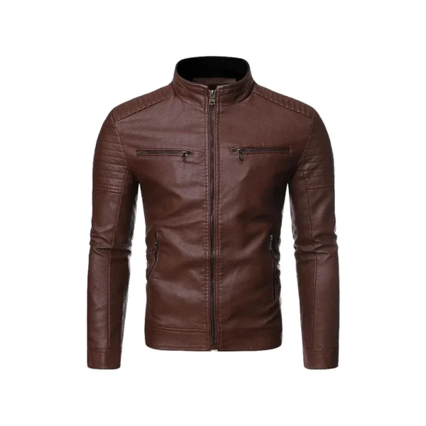 Austin Men's Slim Fit Original Leather Jacket - Image 7