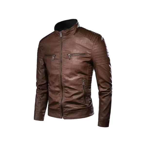 Austin Men's Slim Fit Original Leather Jacket - Image 8