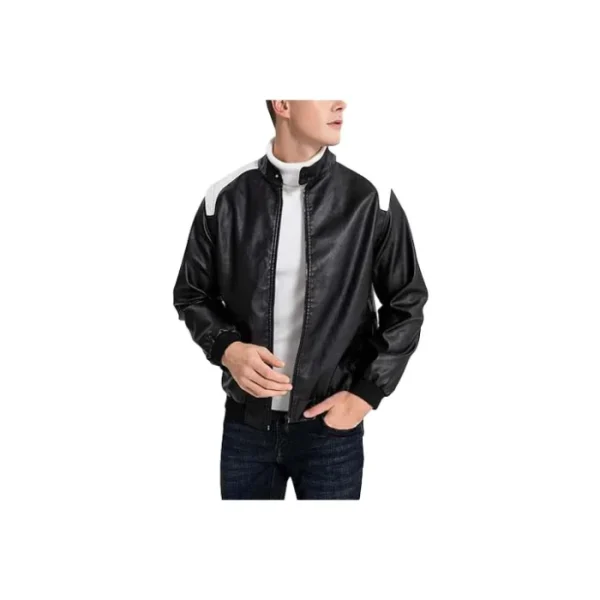 Baseball Varsity Leather Bomber Jacket - Image 4