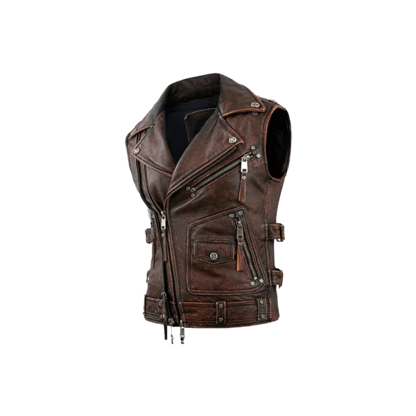 Men's Vintage Full Zip Original Moto Vest