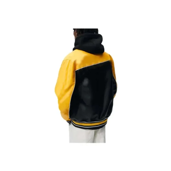 Polo Varsity Yellow Leather Bomber Jacket - Image 2