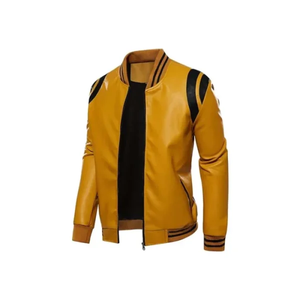 Letterman Varsity Leather Bomber Jacket - Image 8