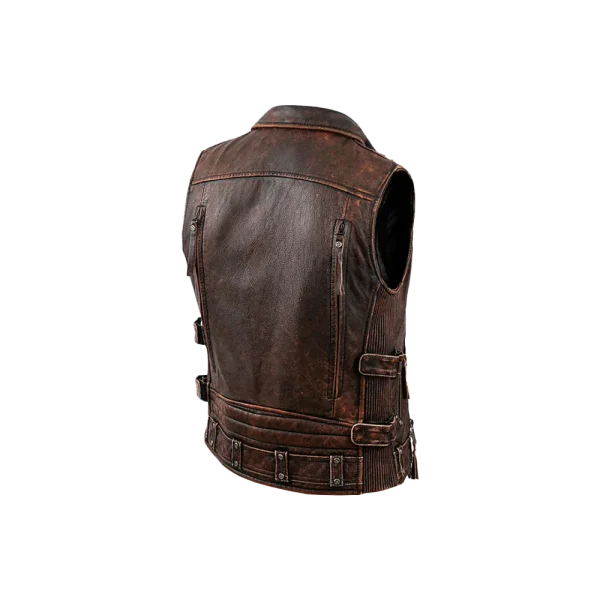 Men's Vintage Full Zip Original Moto Vest - Image 2