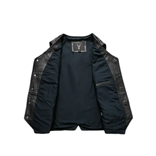 Men's Vintage Slim Fit Motorcycle Vest - Image 3