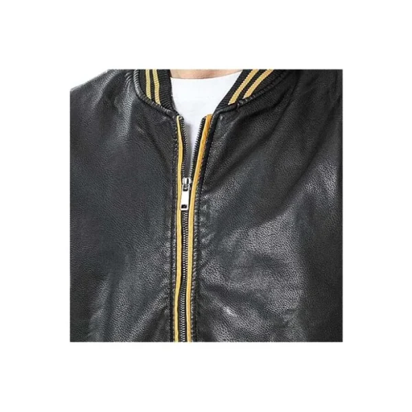 Letterman Varsity Leather Bomber Jacket - Image 5
