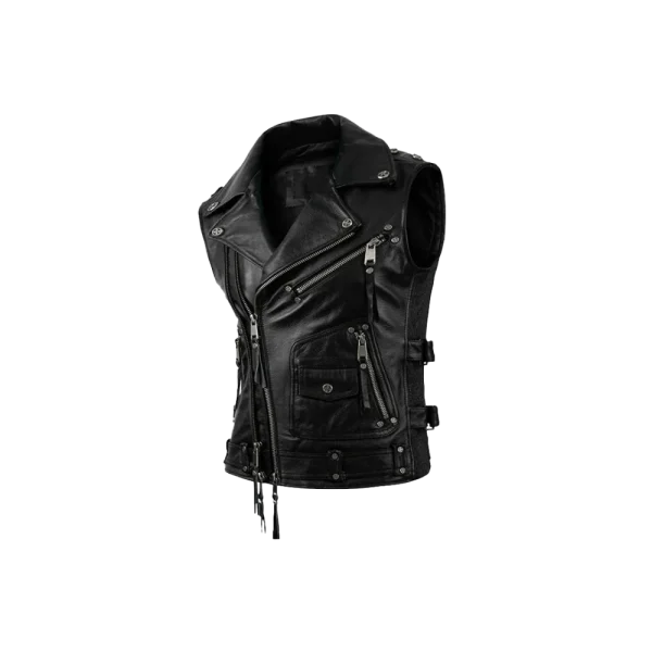 Men's Vintage Full Zip Original Moto Vest - Image 5