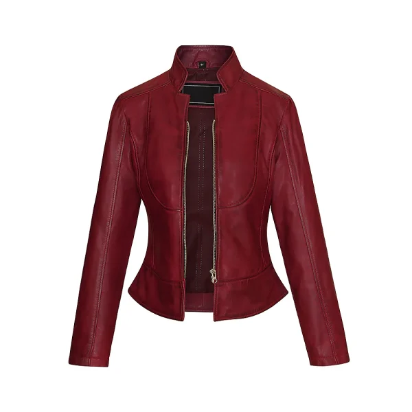 Women's Slim Fit Premium Leather Jacket - Image 8