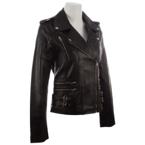 Women's Asymmetrical Front Zip Fitted Moto Jacket