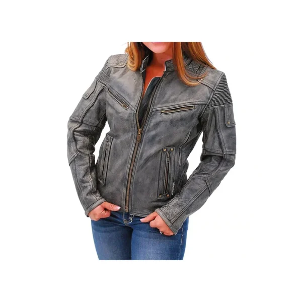 Women's Ultimate Vented Vintage Original Motorcycle Jacket - Image 2